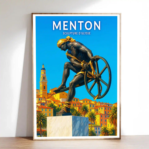 Affiche - Menton - Sculpture d'Ulysse