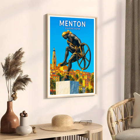 Affiche - Menton - Sculpture d'Ulysse
