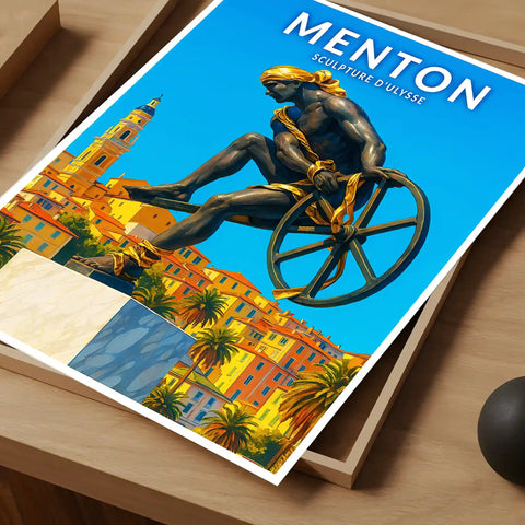 Affiche - Menton - Sculpture d'Ulysse