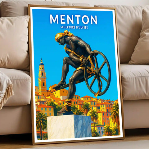Affiche - Menton - Sculpture d'Ulysse