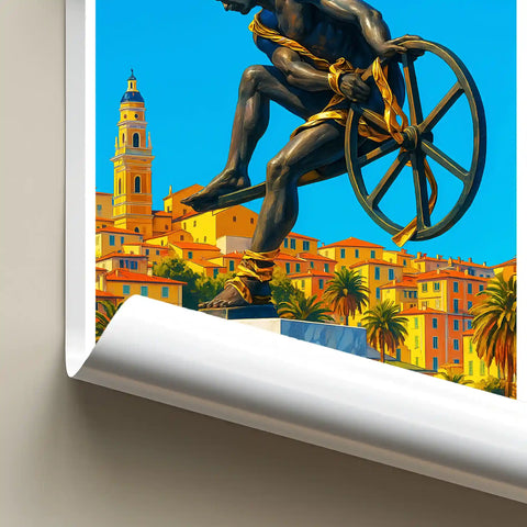Affiche - Menton - Sculpture d'Ulysse
