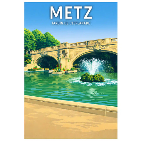 Affiche - Metz - Jardin de l'Esplanade