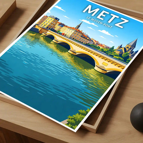 Affiche - Metz - Le Moyen-Pont