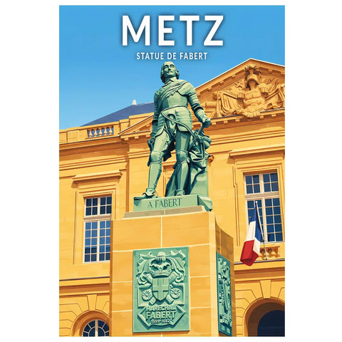 Affiche - Metz - Statue de Fabert