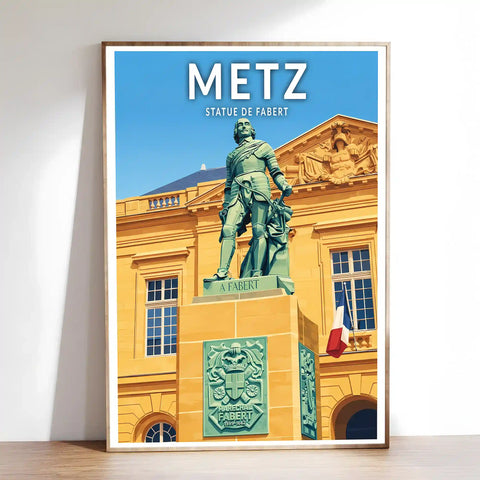 Affiche - Metz - Statue de Fabert