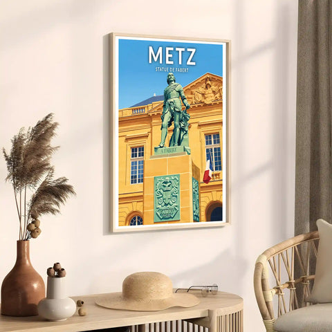 Affiche - Metz - Statue de Fabert