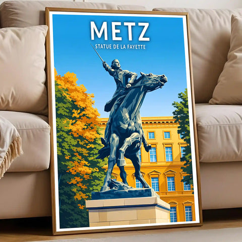 Affiche - Metz - Statue de La Fayette