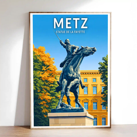 Affiche - Metz - Statue de La Fayette