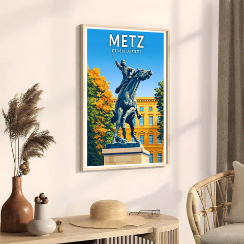 Affiche - Metz - Statue de La Fayette