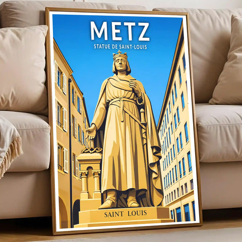 Affiche - Metz - Statue de Saint-Louis