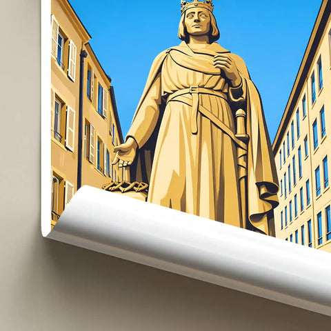 Affiche - Metz - Statue de Saint-Louis
