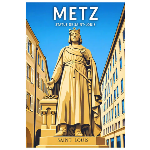 Affiche - Metz - Statue de Saint-Louis