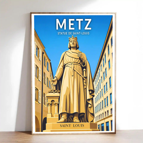 Affiche - Metz - Statue de Saint-Louis