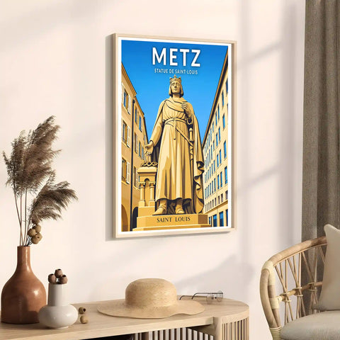 Affiche - Metz - Statue de Saint-Louis