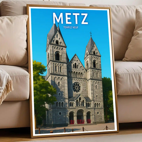 Affiche - Metz - Temple Neuf