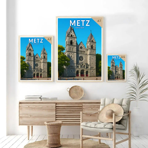 Affiche - Metz - Temple Neuf