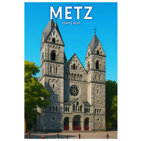 Affiche - Metz - Temple Neuf