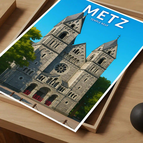 Affiche - Metz - Temple Neuf