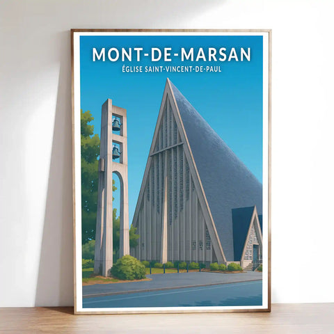 Affiche - Mont-de-Marsan - Église Saint-Vincent-de-Paul