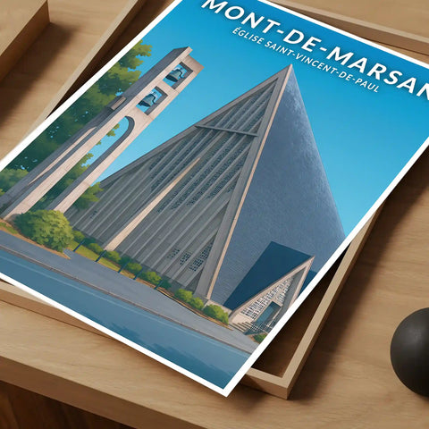 Affiche - Mont-de-Marsan - Église Saint-Vincent-de-Paul