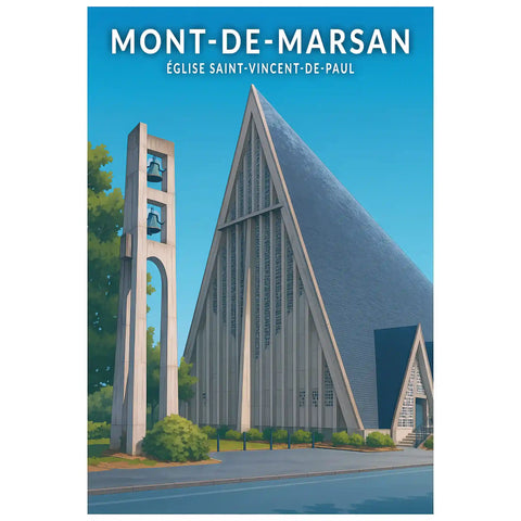 Affiche - Mont-de-Marsan - Église Saint-Vincent-de-Paul