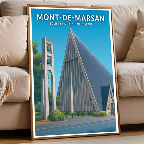 Affiche - Mont-de-Marsan - Église Saint-Vincent-de-Paul