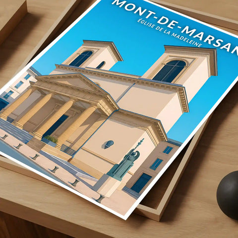 Affiche - Mont-de-Marsan - Église de la Madeleine