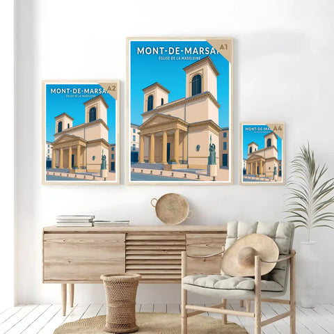 Affiche - Mont-de-Marsan - Église de la Madeleine
