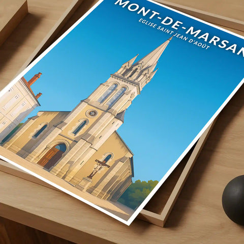 Affiche - Mont-de-Marsan - Église Saint Jean d'Août