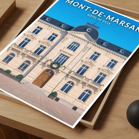 Affiche - Mont-de-Marsan - Hôtel de Ville