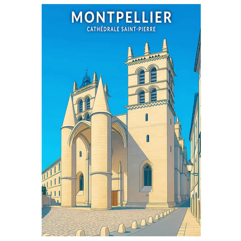 Affiche - Montpellier - Cathédrale Saint-Pierre