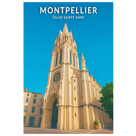 Affiche - Montpellier - Église Sainte-Anne