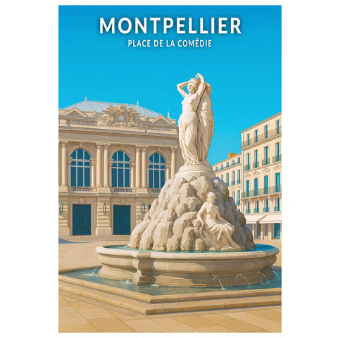 Affiche - Montpellier - Place de la Comédie