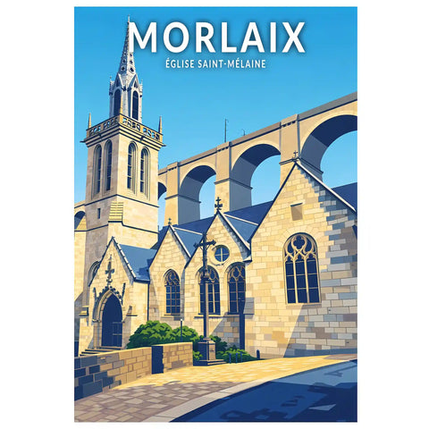 Affiche - Morlaix - Église Saint-Mélaine
