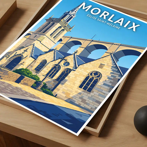 Affiche - Morlaix - Église Saint-Mélaine