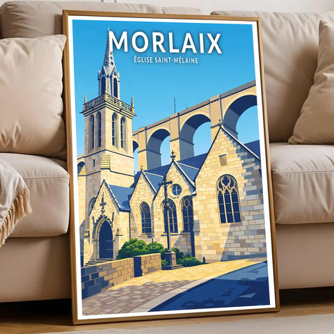 Affiche - Morlaix - Église Saint-Mélaine
