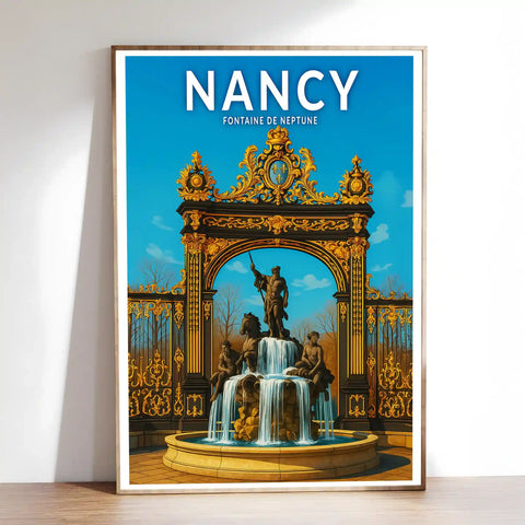 Affiche - Nancy - Fontaine de Neptune