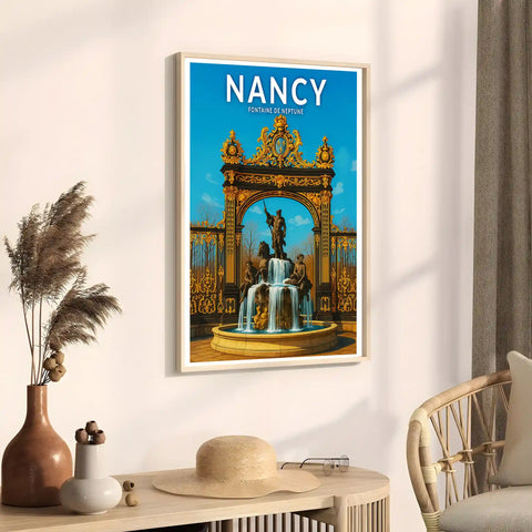 Affiche - Nancy - Fontaine de Neptune