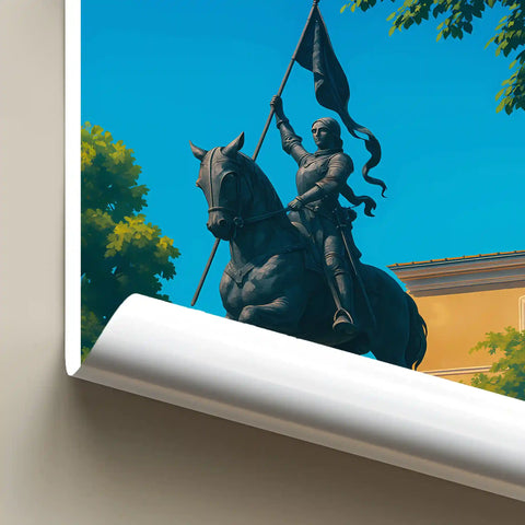 Affiche - Nancy - Statue de Jeanne d'Arc