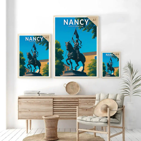 Affiche - Nancy - Statue de Jeanne d'Arc
