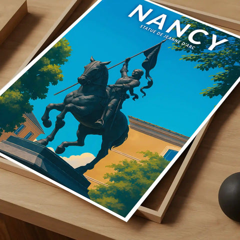 Affiche - Nancy - Statue de Jeanne d'Arc