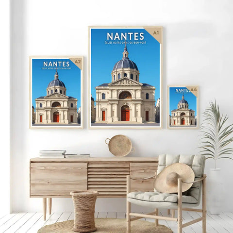Affiche - Nantes - Église Notre-Dame-de-Bon-Port