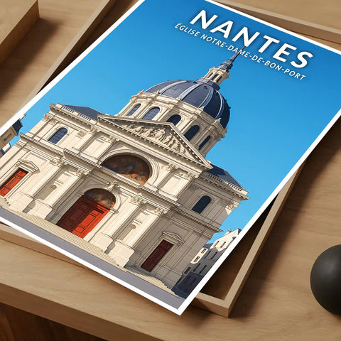 Affiche - Nantes - Église Notre-Dame-de-Bon-Port