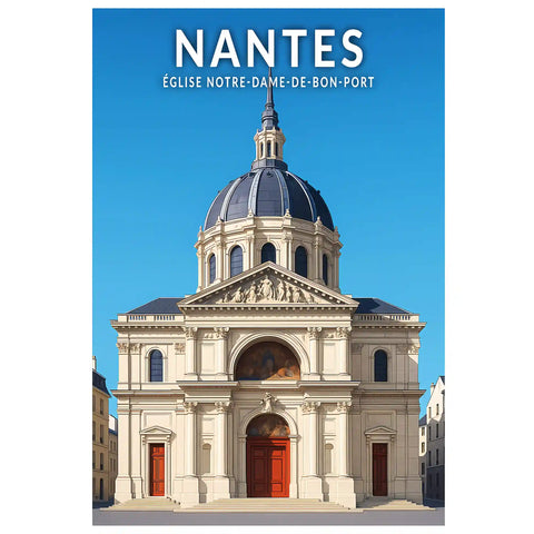 Affiche - Nantes - Église Notre-Dame-de-Bon-Port