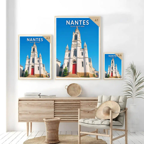 Affiche - Nantes - Église Sainte-Anne