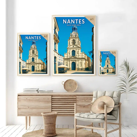 Affiche - Nantes - Église Sainte-Croix