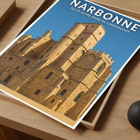 Affiche - Narbonne - Église Notre-Dame-de-Lamourguier