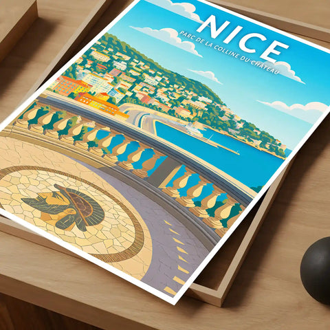 Affiche - Nice - Parc de la colline du château