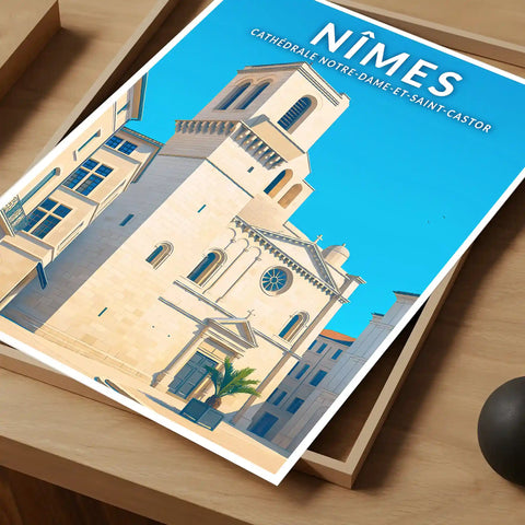 Affiche - Nîmes - Cathédrale Notre-Dame-et-Saint-Castor