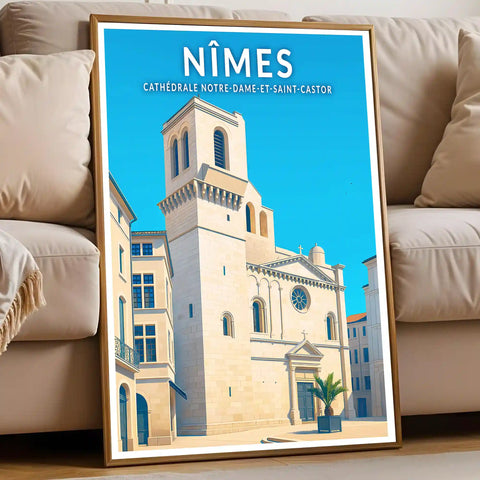 Affiche - Nîmes - Cathédrale Notre-Dame-et-Saint-Castor